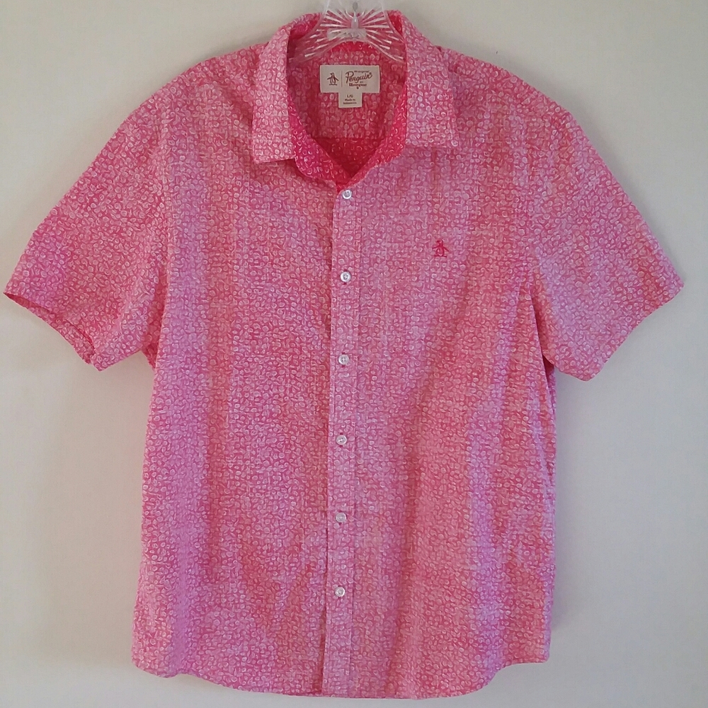 Original Pinguin Men's Button-Down  Short Large